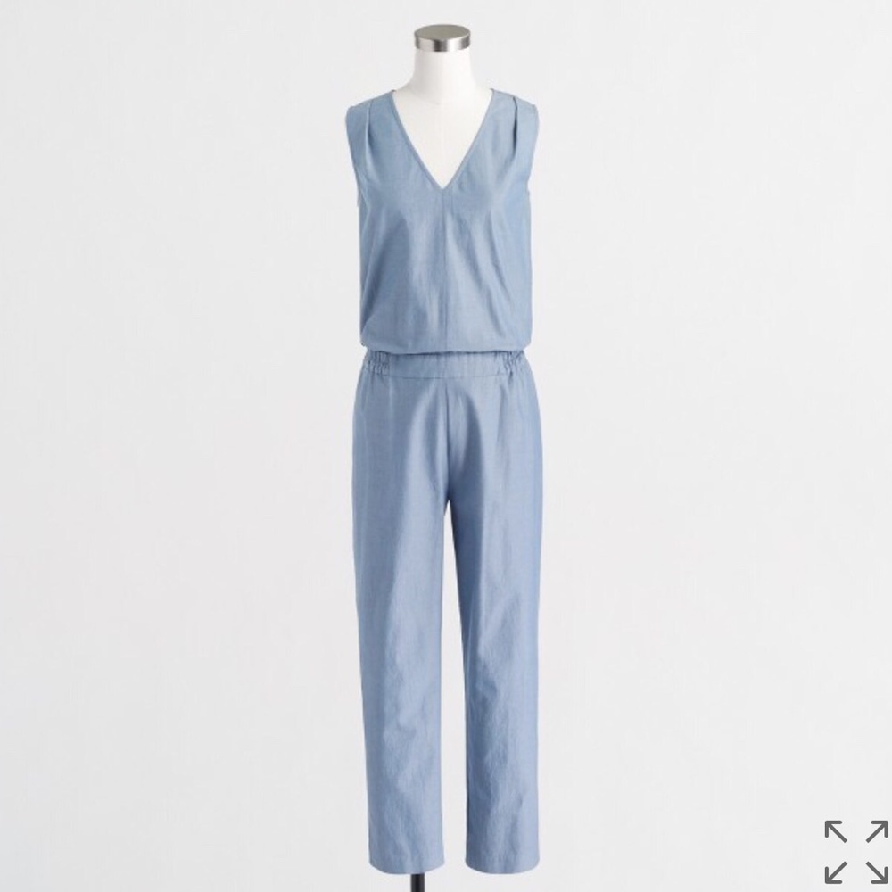 J CREW V Neck Poplin Jumpsuit. New